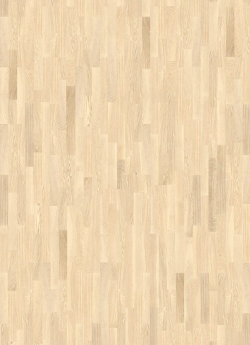 Tölgy Natúr, 3 sávos jégfehér lakkozott szalagparketta